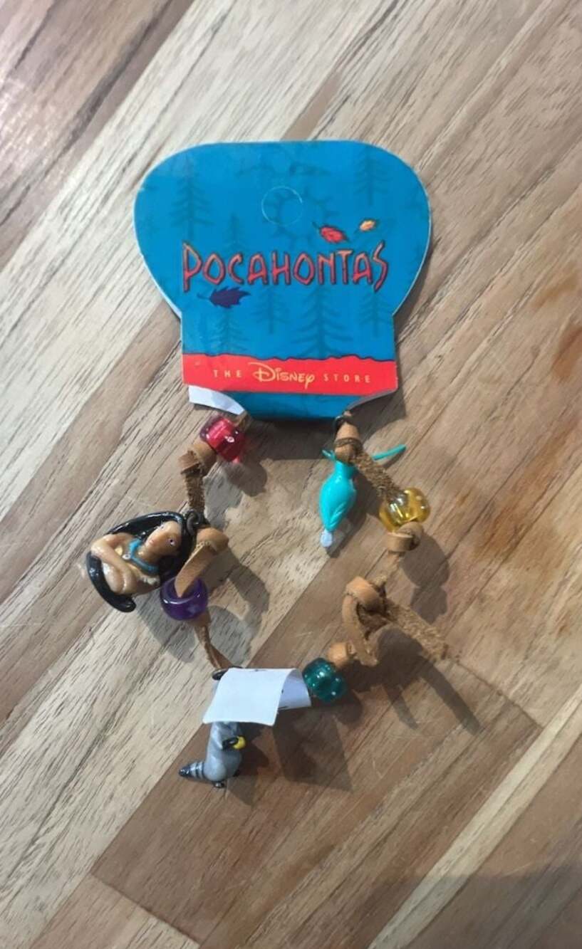 1990’s Pocahontas Beaded Bracelet with Figurine Charms
